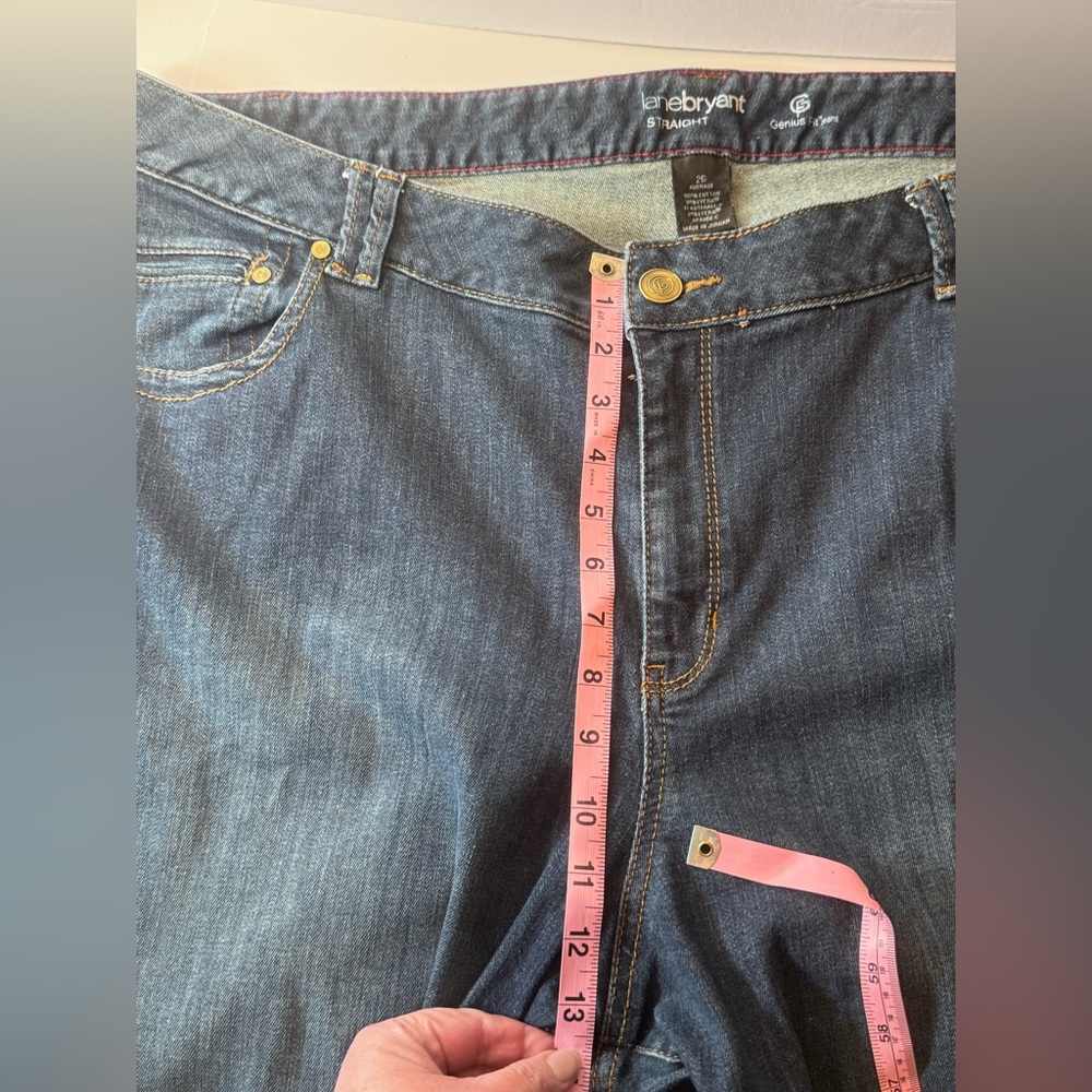 Lane Bryant Genius Fit Straight Jeans 26W Average Dark Wash Stretch Plus Size - Picture 10 of 13
